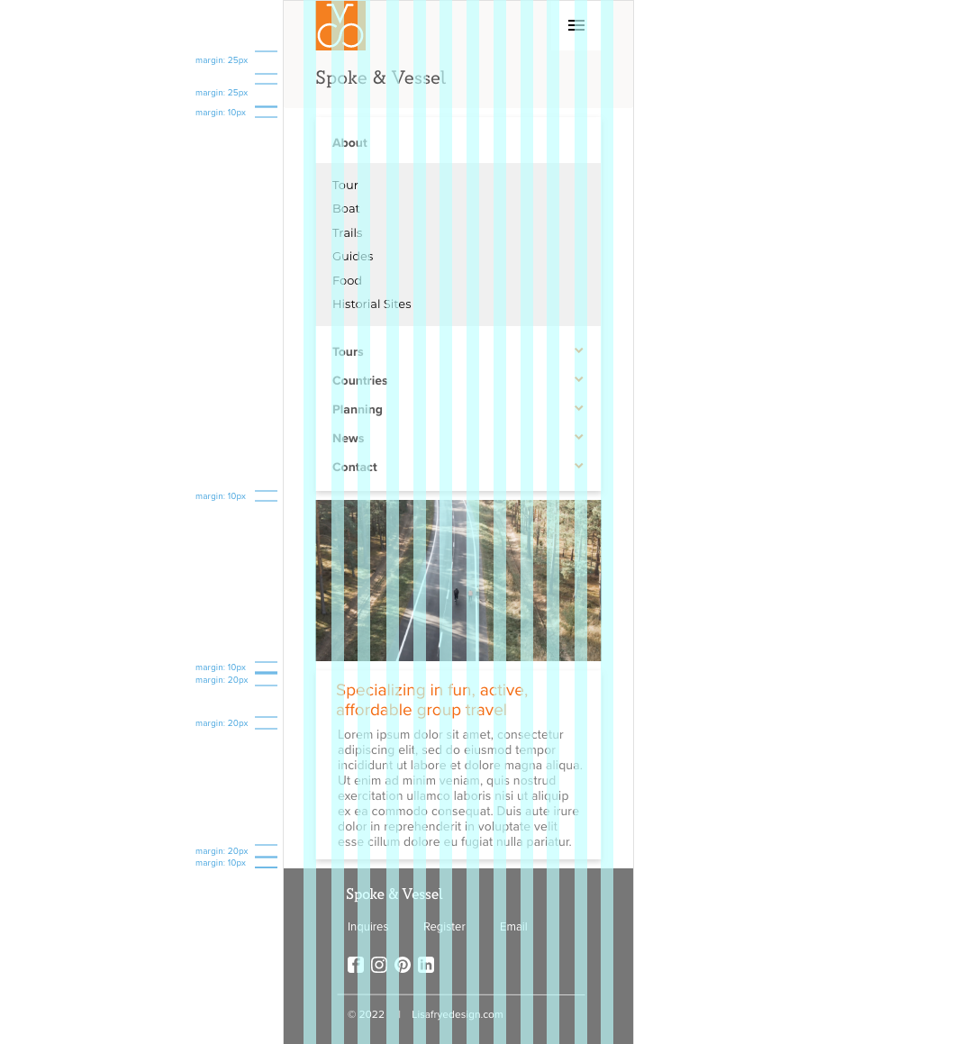 home page mobile menu with grid width=