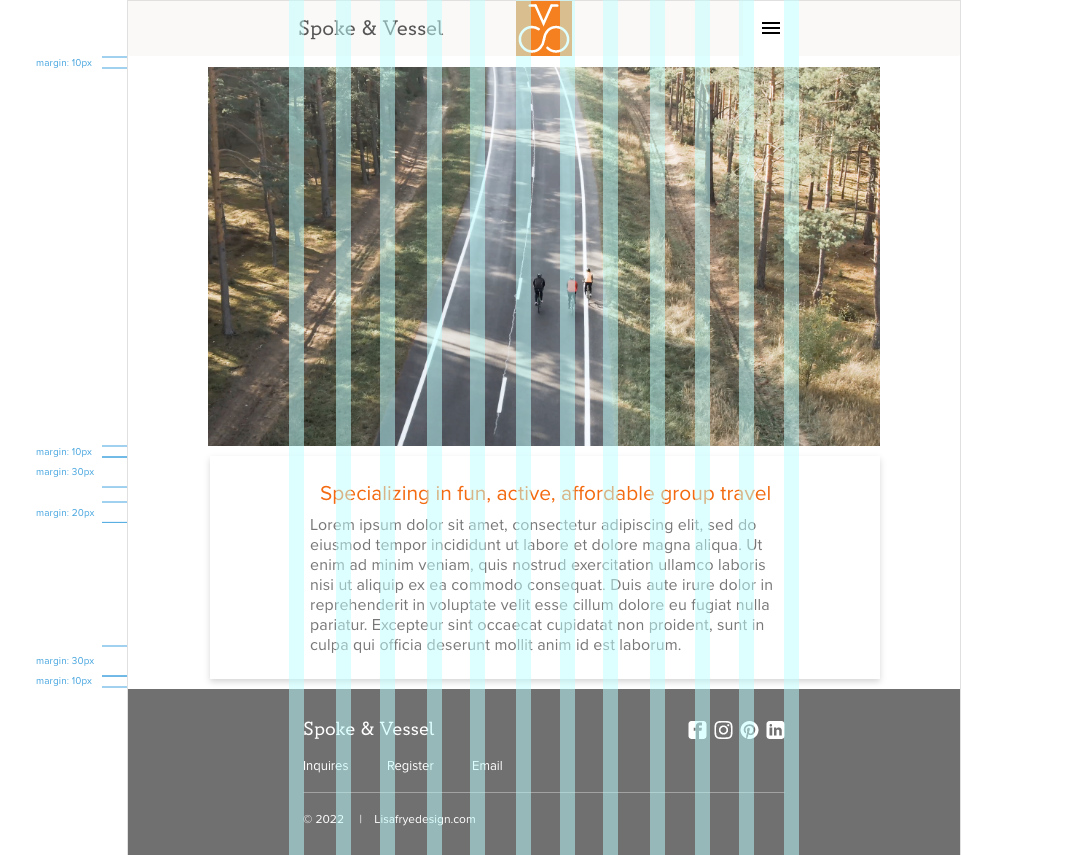 home page tablet with grid